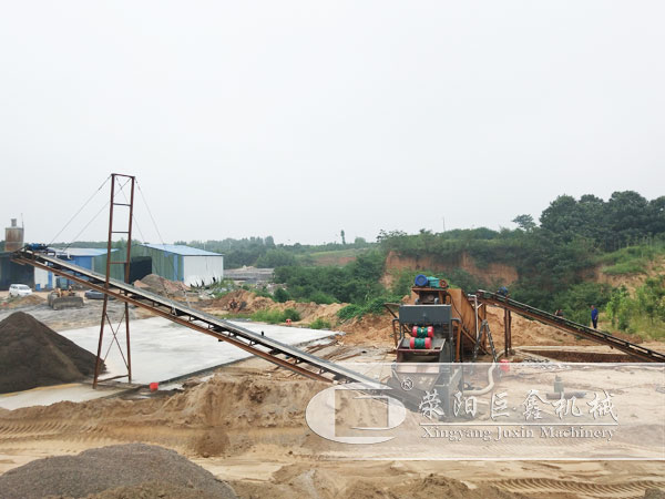 時產150噸水洗砂生產線現(xiàn)場